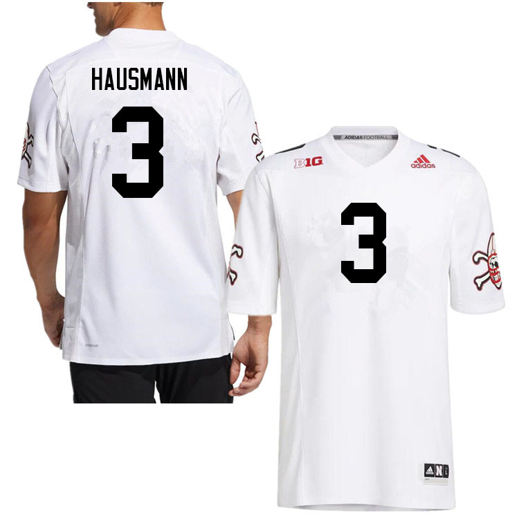 Men #3 Cooper Hausmann Nebraska Cornhuskers College Football Jerseys Sale-Strategy - Click Image to Close